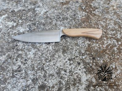 Couteau de chef en acier inox X46CR13 <br>Manche en bois d'Olivier de Provence – Image 4