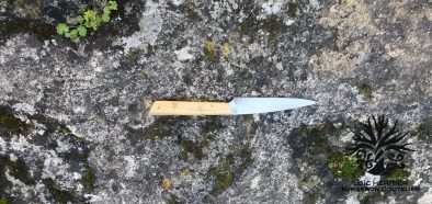 Couteau de table <Br> Couteau artisanal-Lame inoxydable <Br> Manche en Buis du Luberon