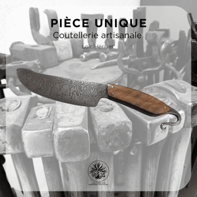 Dague de Chasse "Brynn" en acier Damas et douelle de tonneaux multi-centenaires – Image 2