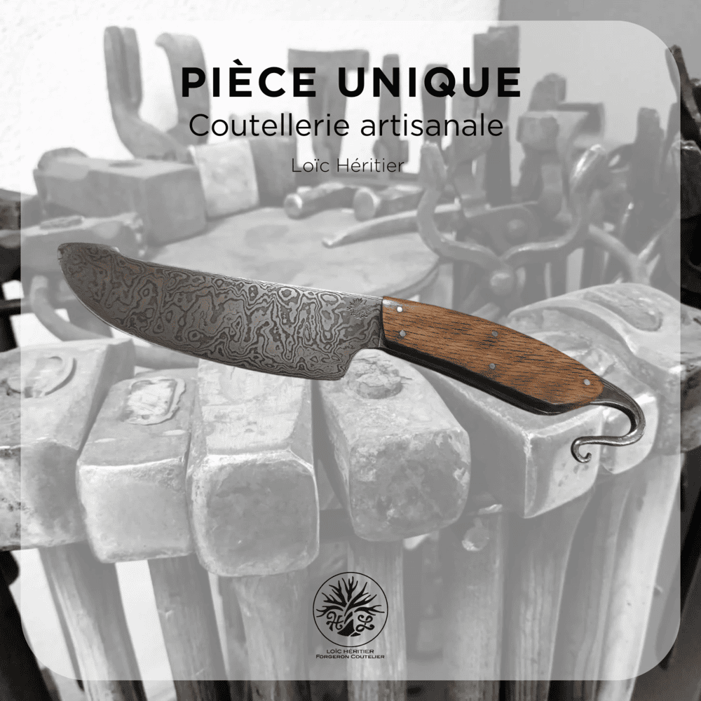 Dague de Chasse "Brynn" en acier Damas et douelle de tonneaux multi-centenaires – Image 2