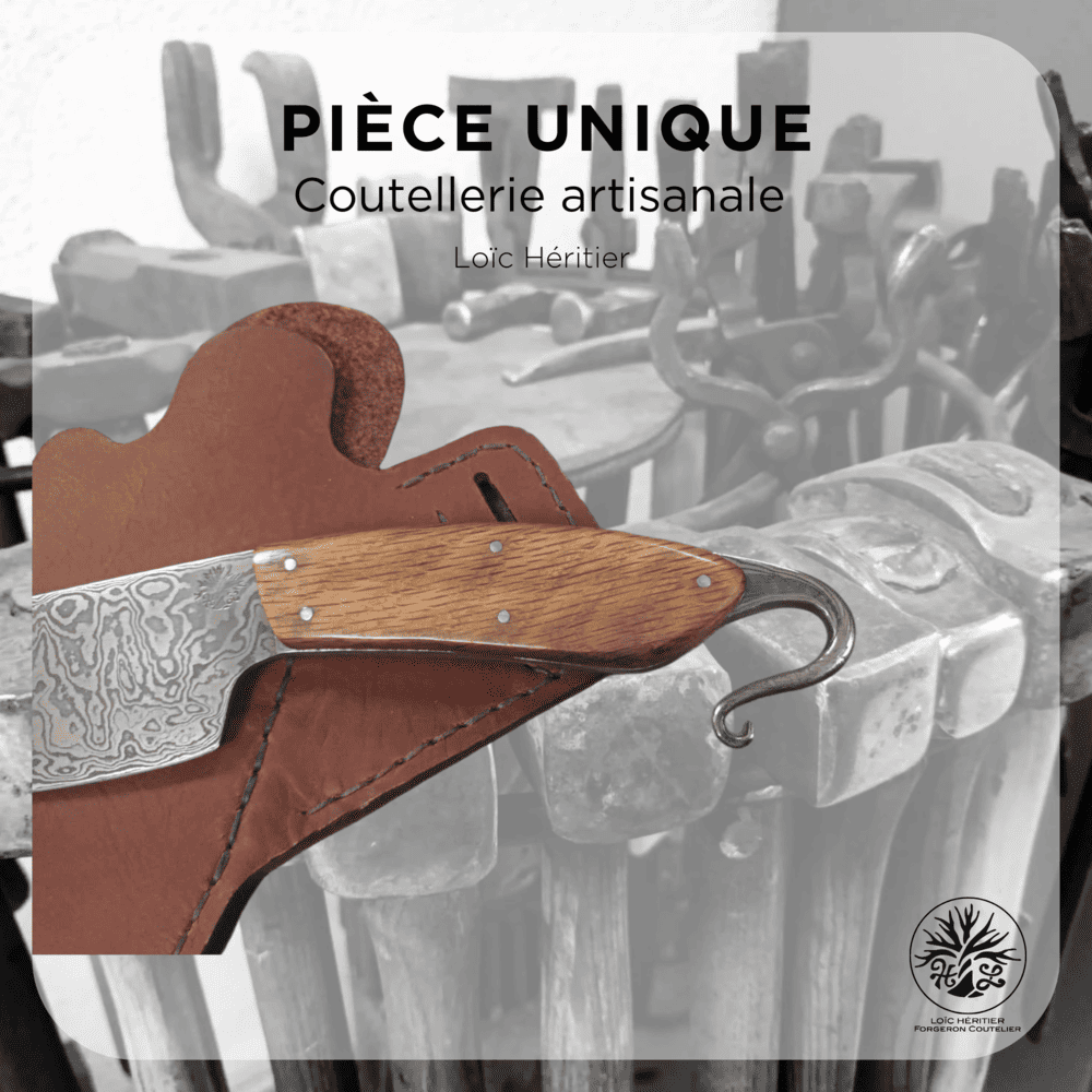 Dague de Chasse "Brynn" en acier Damas et douelle de tonneaux multi-centenaires – Image 3