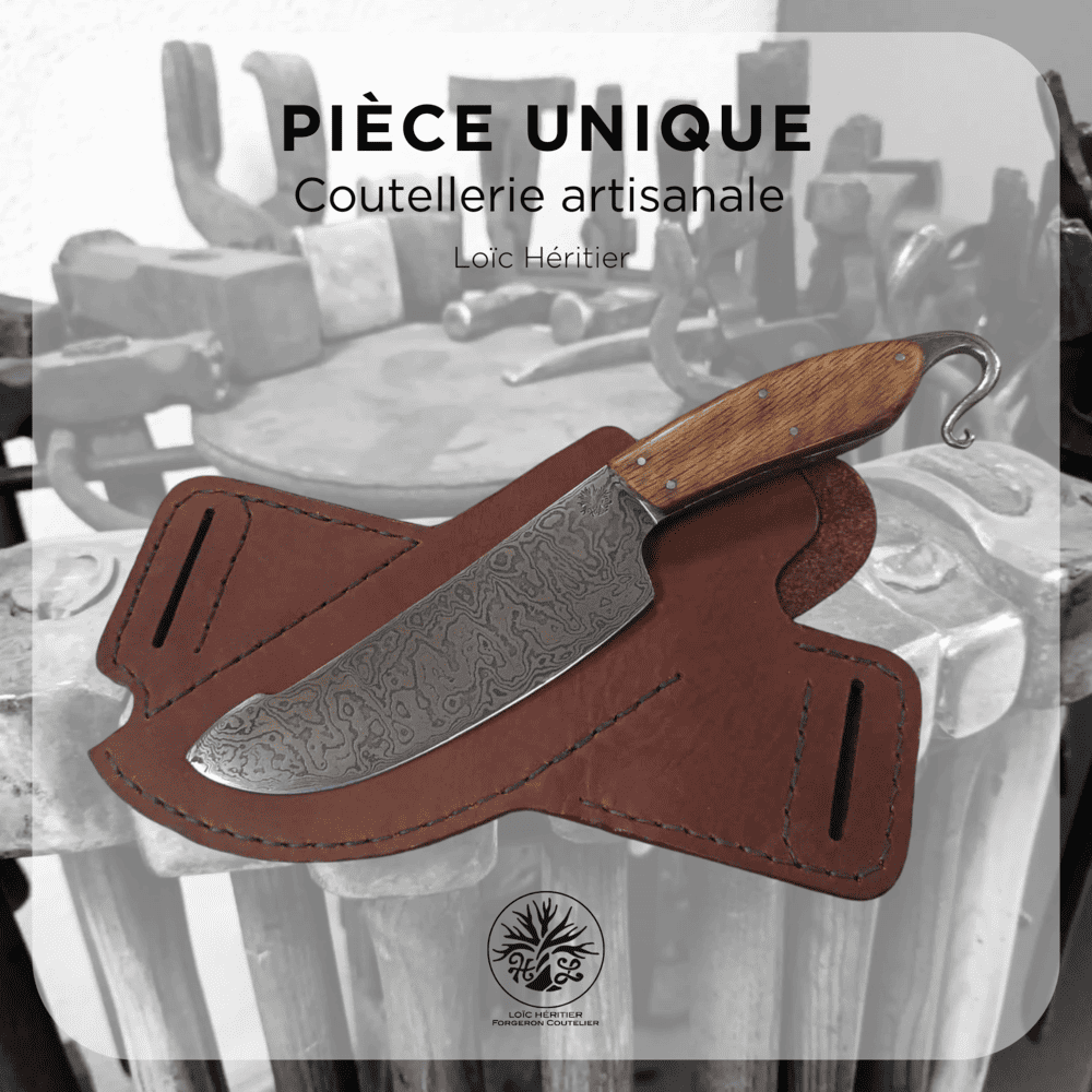 Dague de Chasse "Brynn" en acier Damas et douelle de tonneaux multi-centenaires – Image 4
