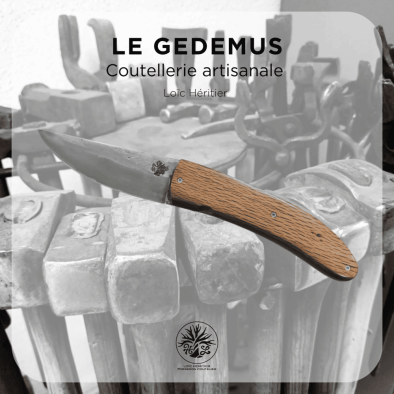 Couteau pliant système liner-lock <br>acier C130 - plaquettes en tonneau de vin