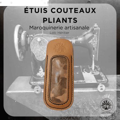 Étui Cuir pour Couteaux Pliants<br> couleur Automne<br> Collection "Elégance"